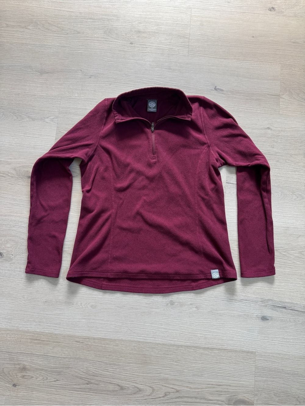 REI Co-op burgundy microfleece quarter zip pullover women’s size medium cozy